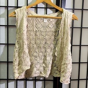 Decree Knitted Open Front Sweater Vest Size L